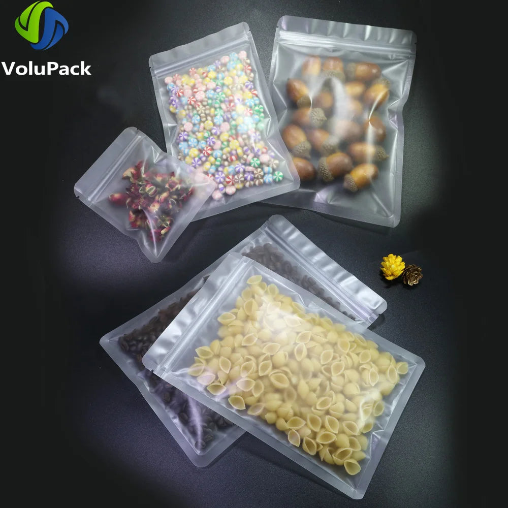 VoluPack Frosted Ziplock Mylar Storage Bags With Tear Notch