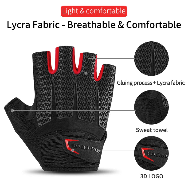Rockbros Breathable Half Finger Cycling Gloves With Gel