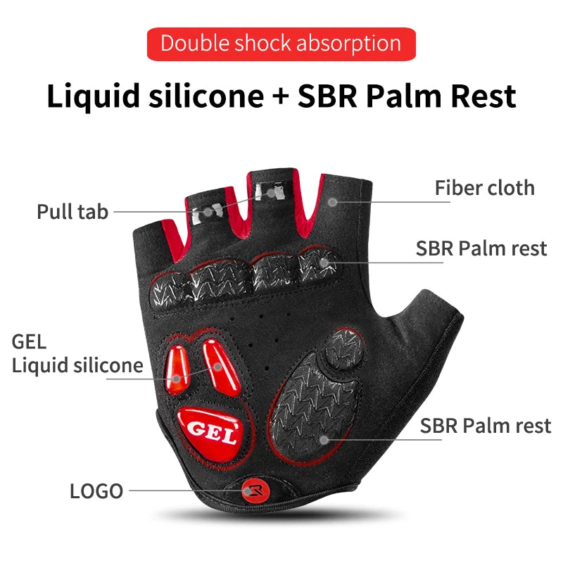 Rockbros Breathable Half Finger Cycling Gloves With Gel