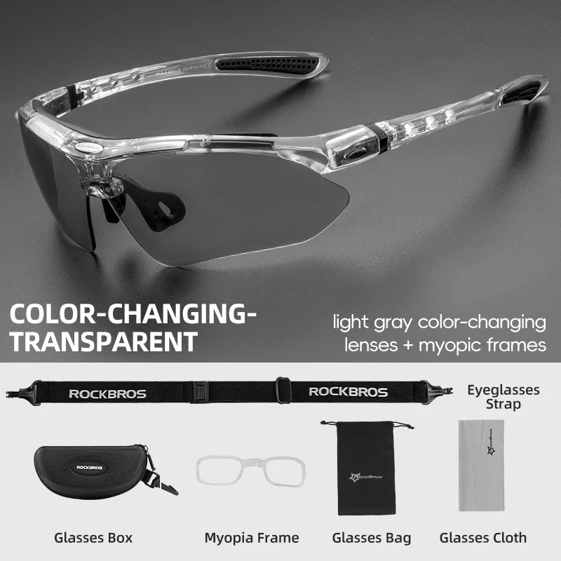 Rockbros Photochromic Cycling Sunglasses With UV400 Protection