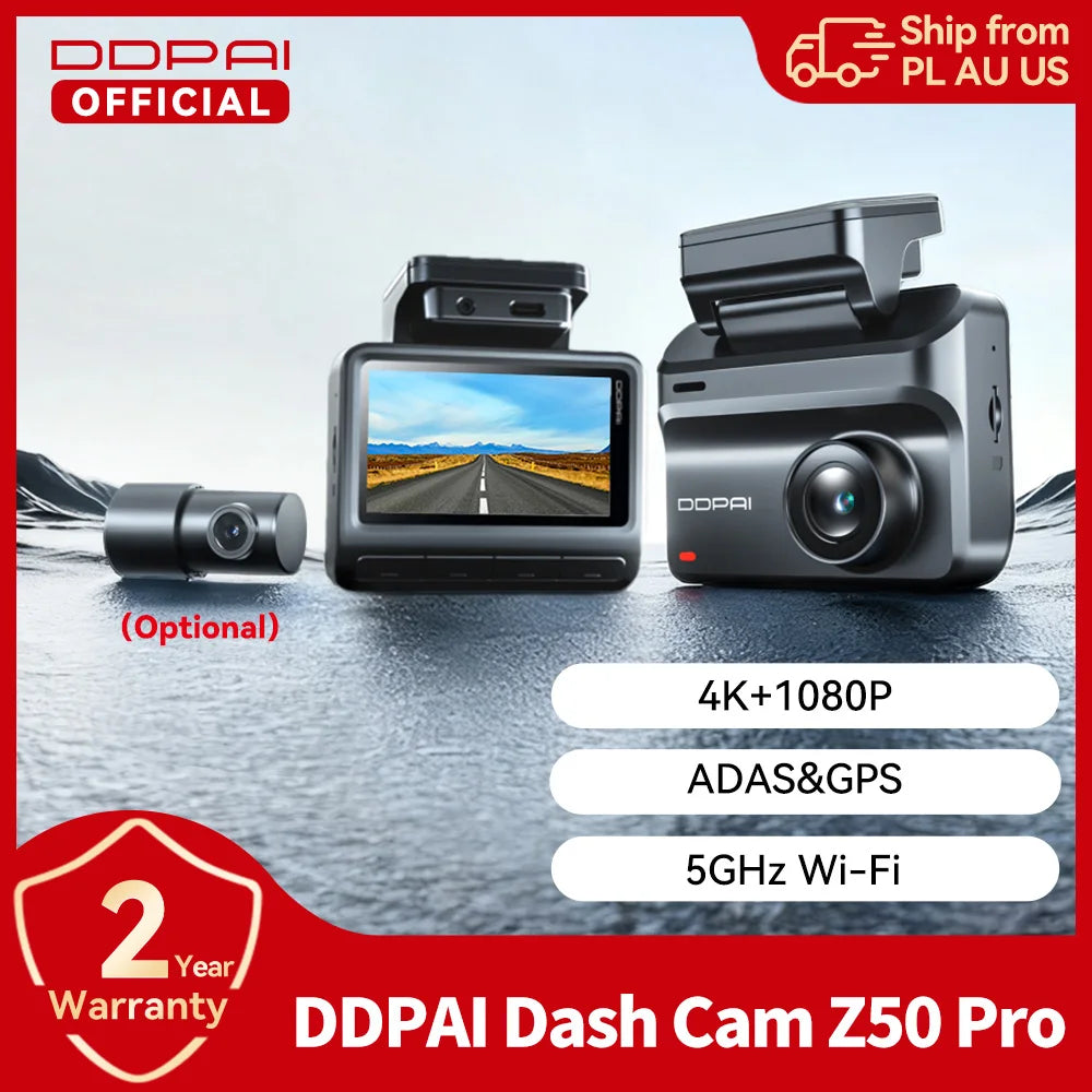 Ddpai Z50Pro Dash Camera 4K Front And Rear GPS Navigation