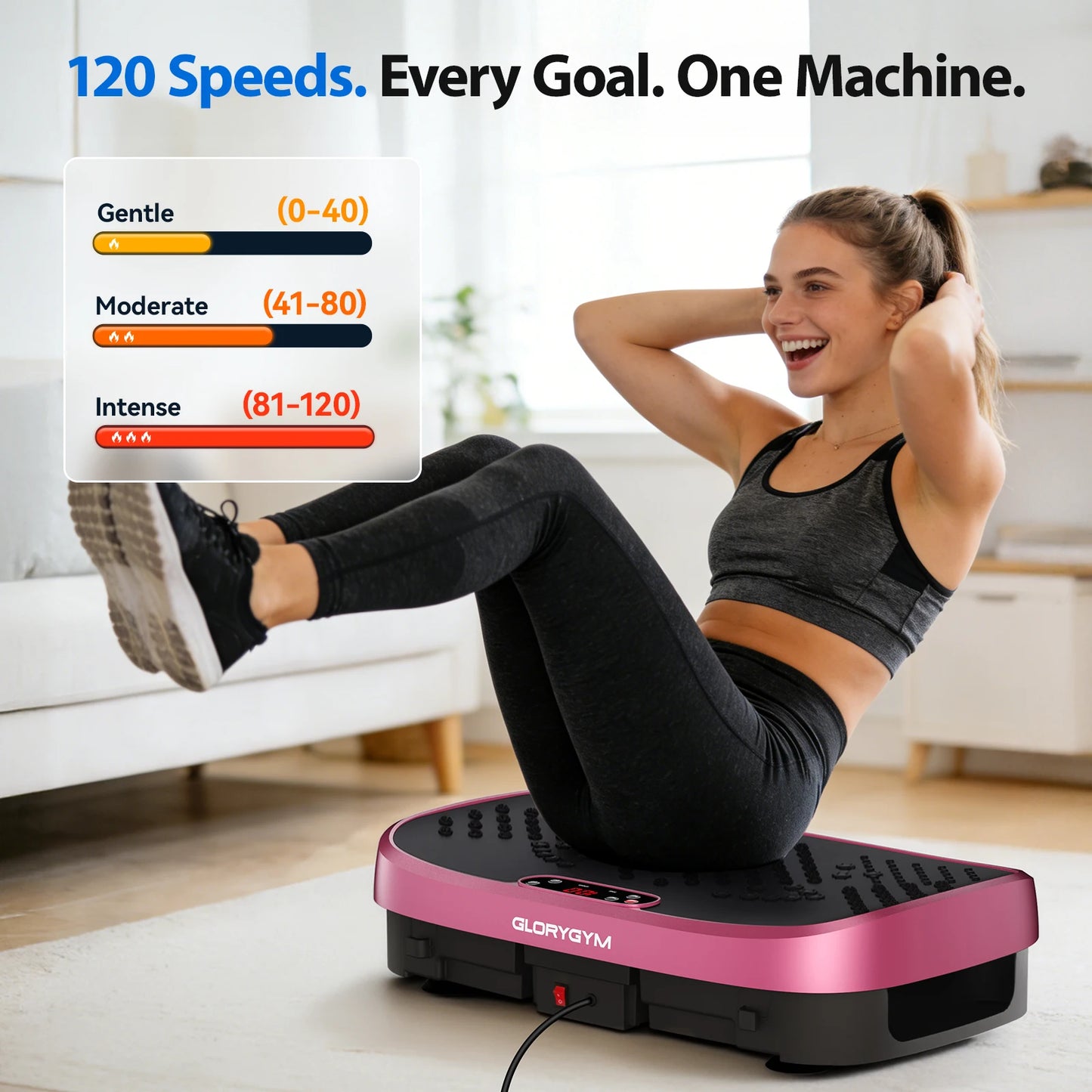 Magnetic Vibration Plate Exercise Machine 330 Lb Capacity