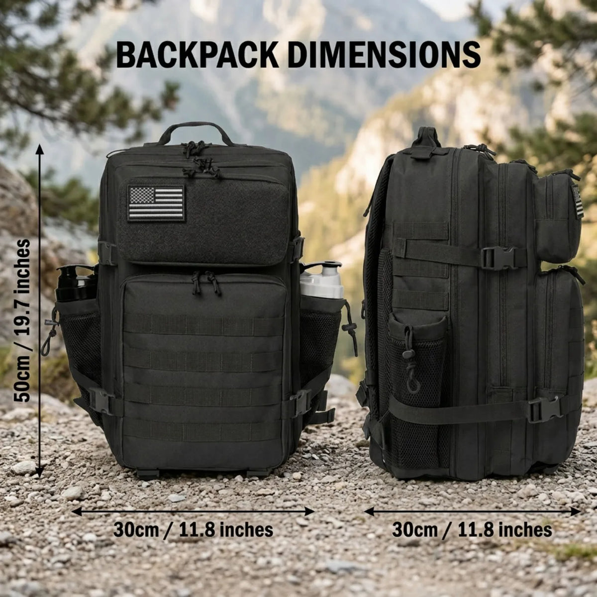 ReFire Gear Tactical Hunting Backpack With Dual Water Bottle Holders