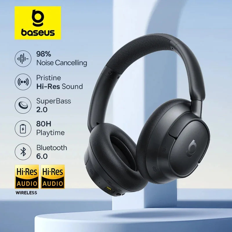 Baseus Wireless Headphones With Adaptive Hybrid Noise Cancellation