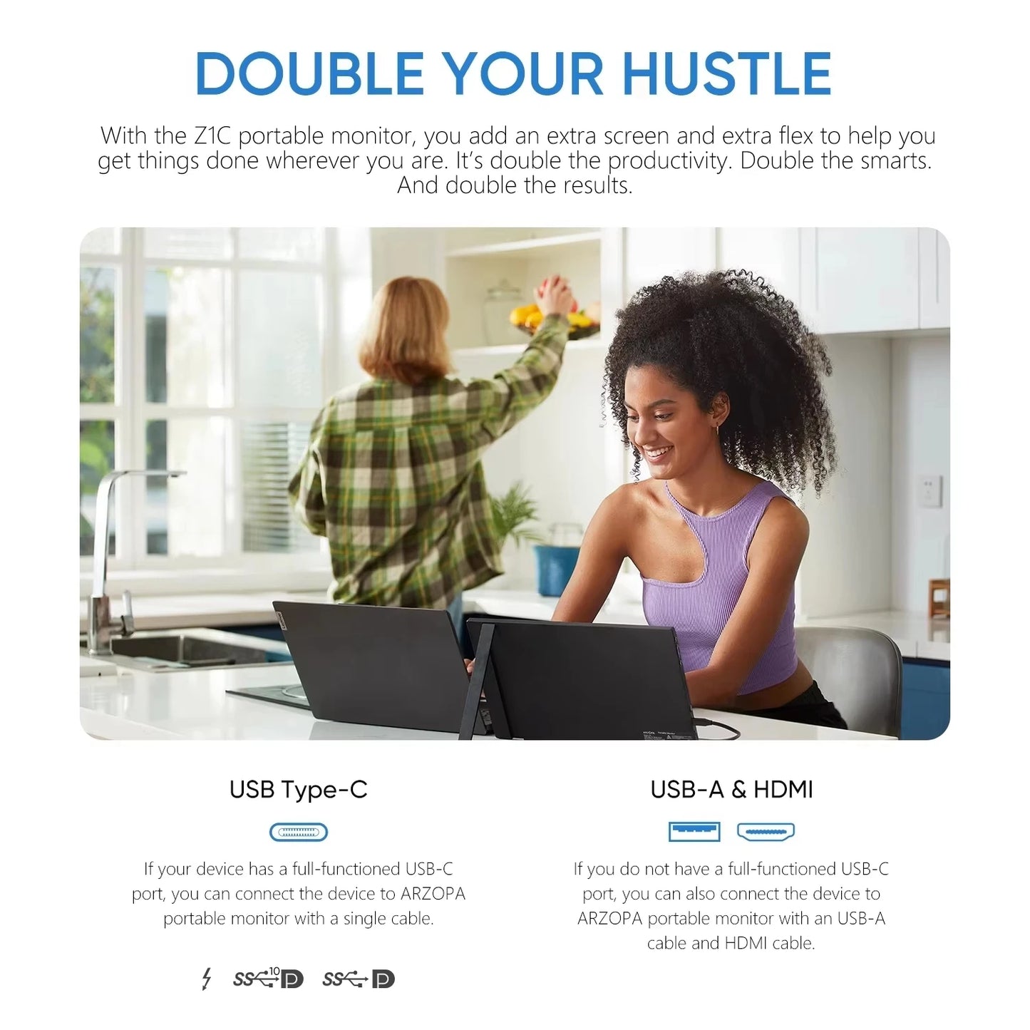 Arzopa 16.1 Inch Portable Monitor 1080P SRGB External Screen