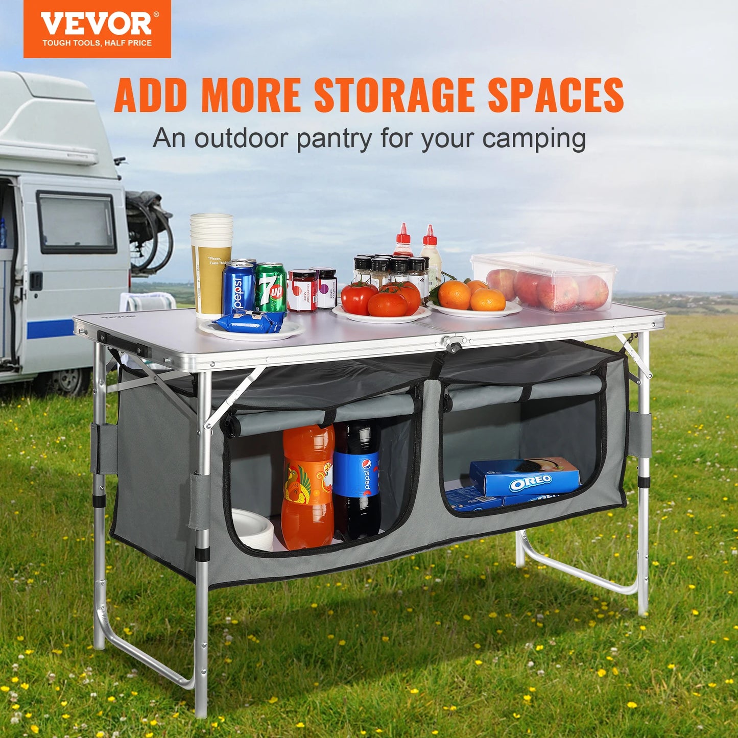 Vevor Portable Folding Camping Kitchen Table For Outdoor Adventures