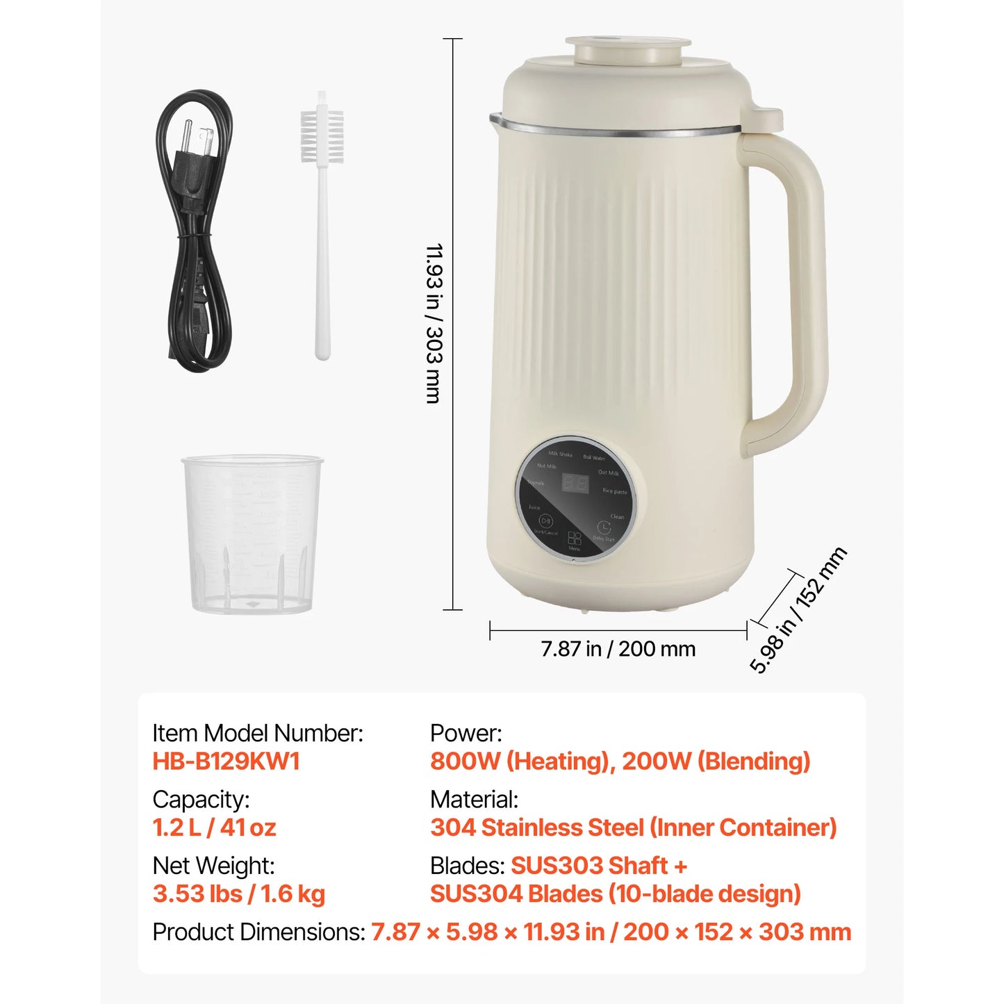 Vevoir 8 In One Nut Milk Maker With Self Cleaning