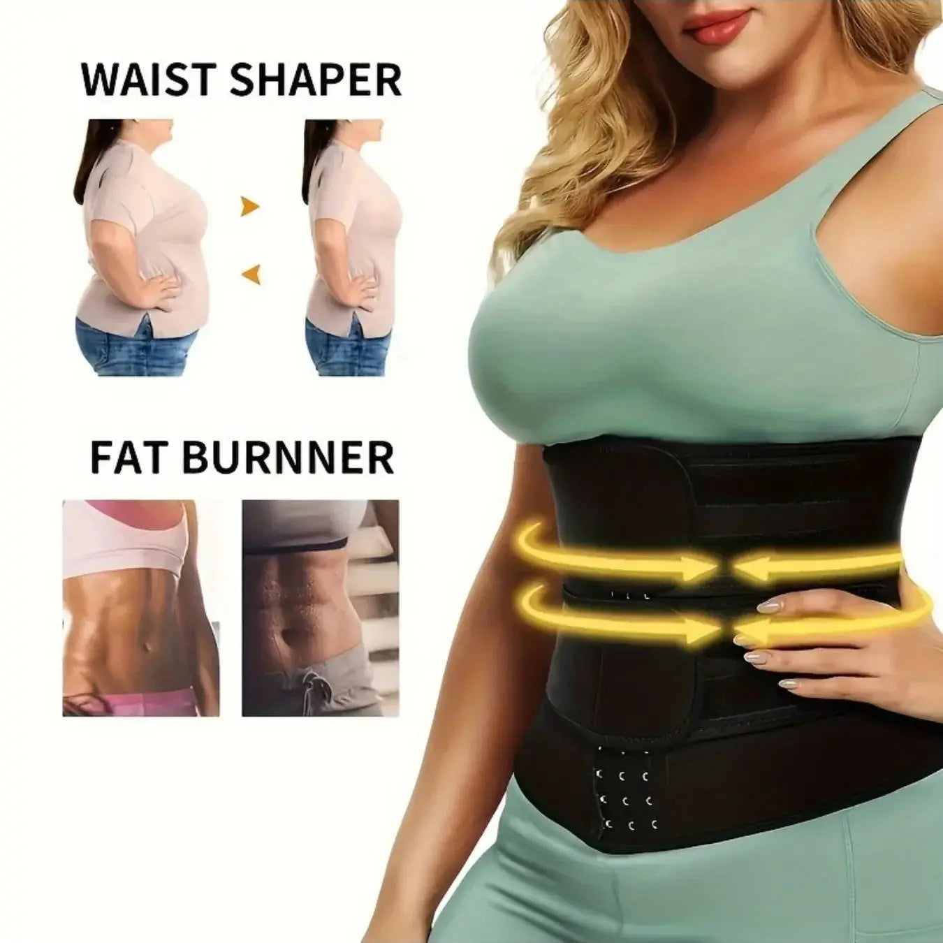 Women's Postpartum Waist Trainer Belt With Adjustable Triple Hook