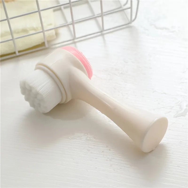 Silicone Double Sided Facial Brush For Blackhead Removal And Exfoliation