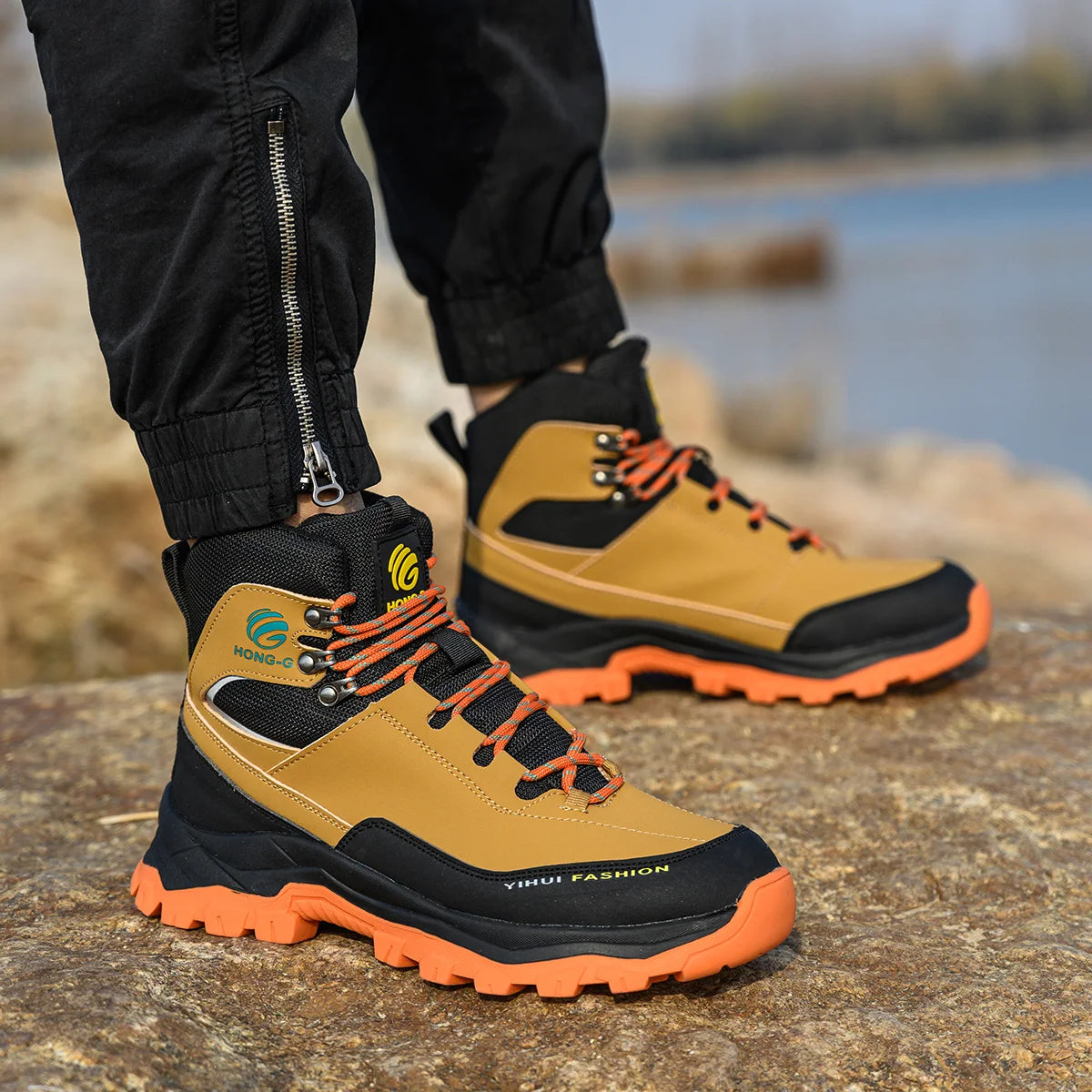 Veigar Men's Breathable Steel Toe Anti-Puncture Work Boots