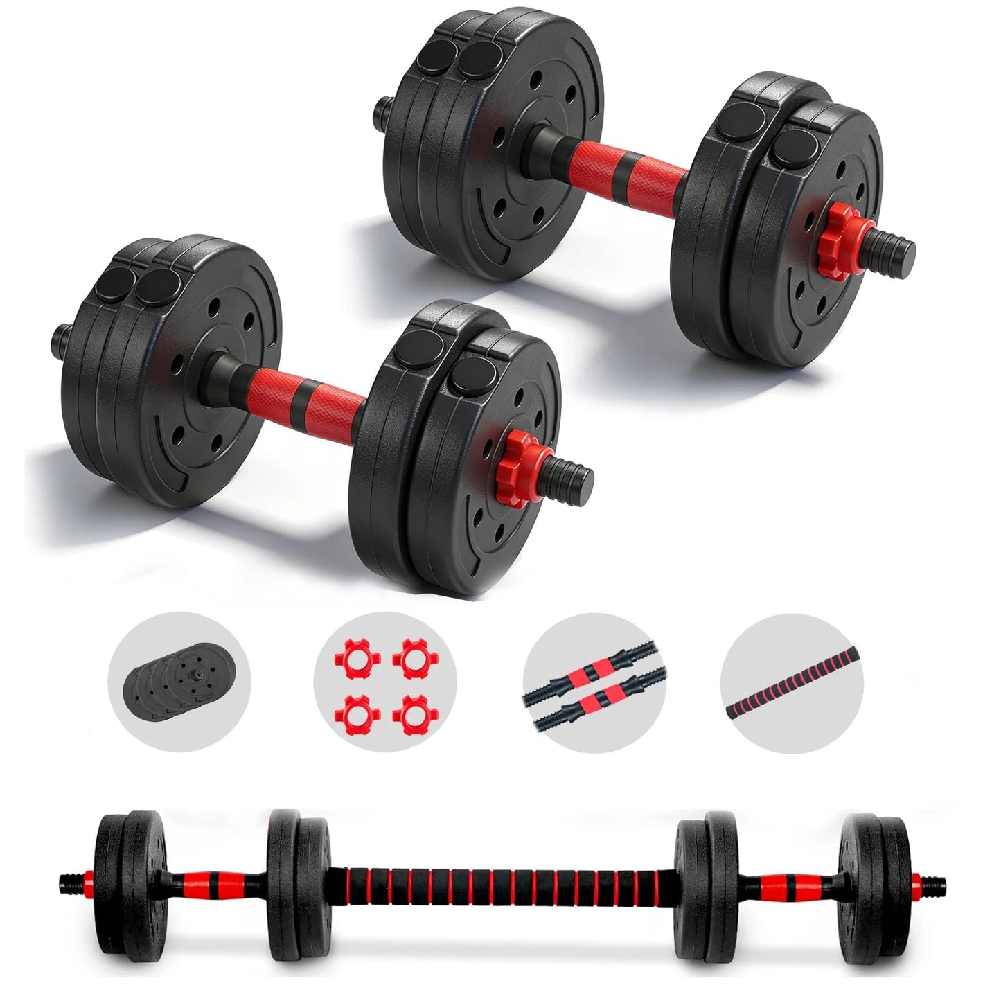 2-In-1 Adjustable Dumbbell And Barbell Set For Home Workouts