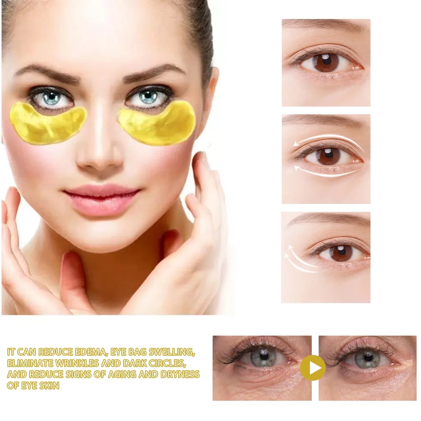 Eelhoe 24K Gold Under Eye Patches Anti Aging Moisturizing Firming