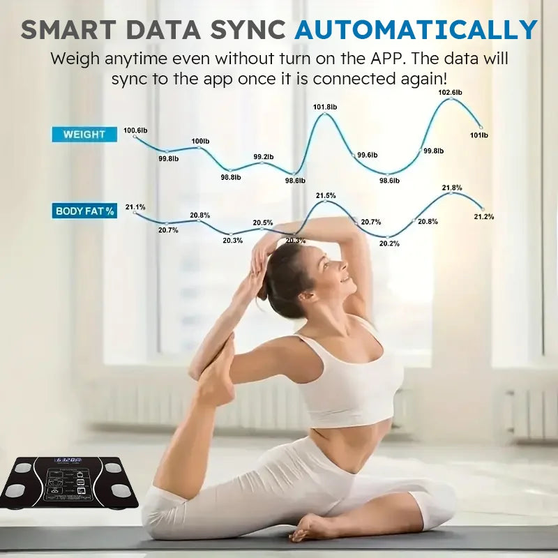 Smart Body Fat Scale Wireless Digital Bathroom Weight Analyzer