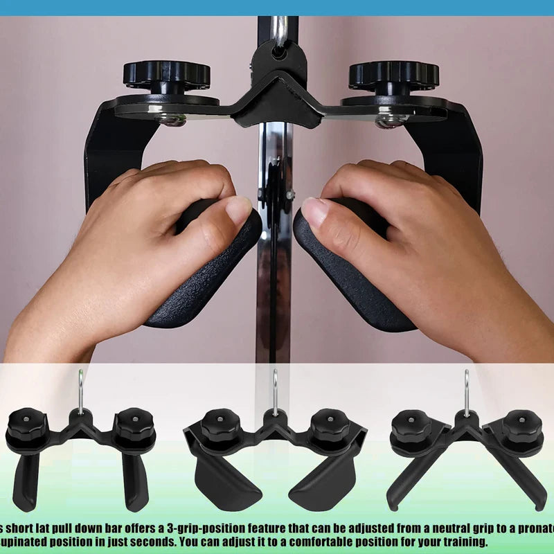 Adjustable Lat Pulldown Bar Cable Machine Attachment for Strength Training