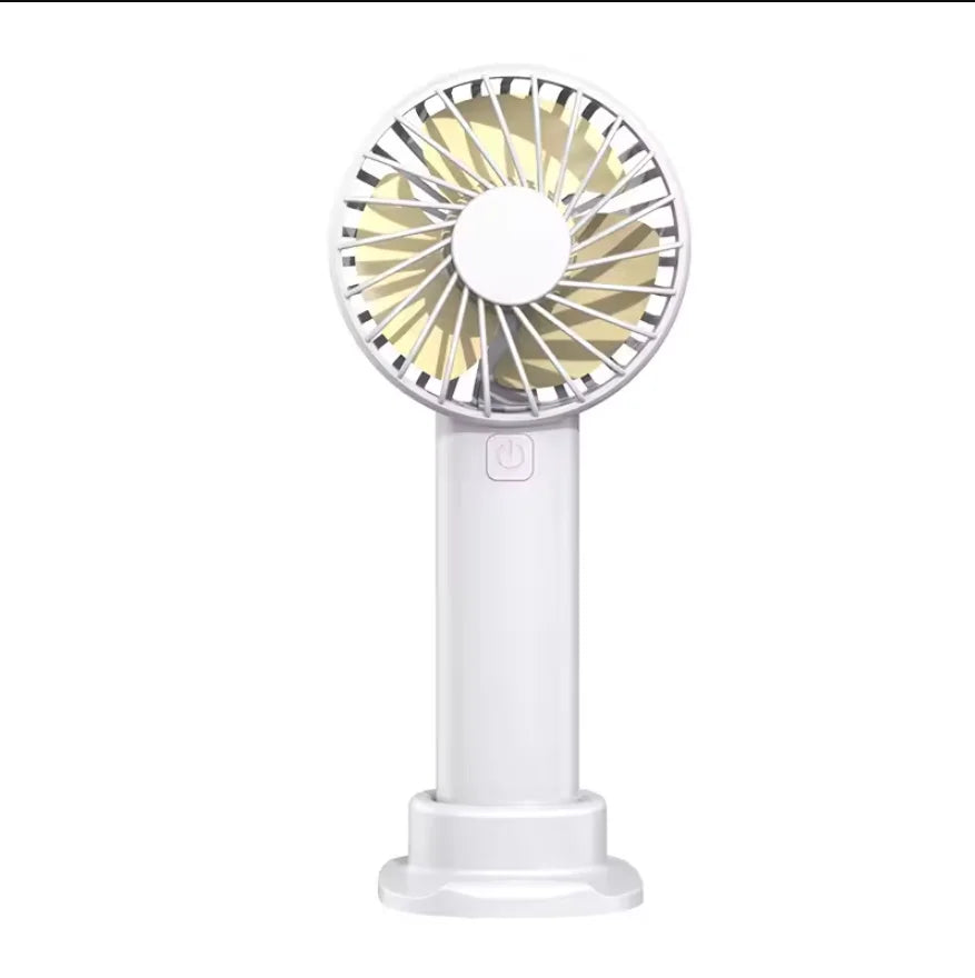 USB Mini Portable Rechargeable Handheld Fan With Integrated Phone Holder