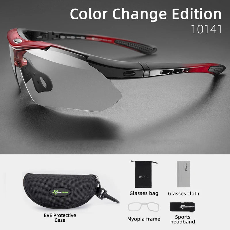 Rockbros Photochromic Cycling Sunglasses With UV400 Protection