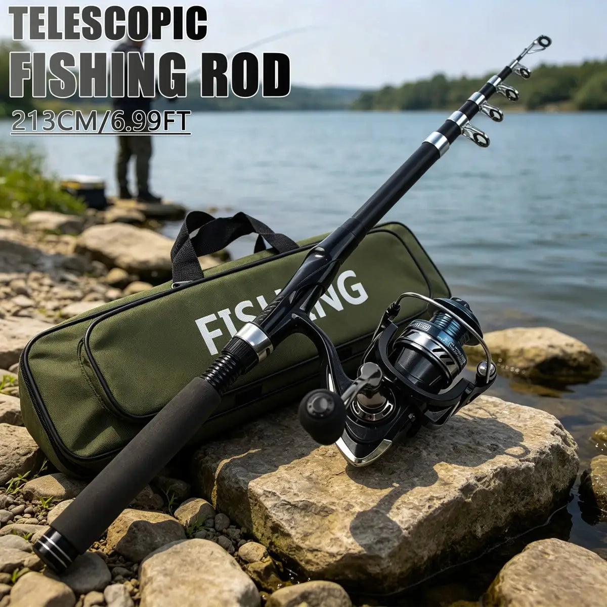 Portable Telescopic Fishing Rod and Reel Combo Tackle Kit