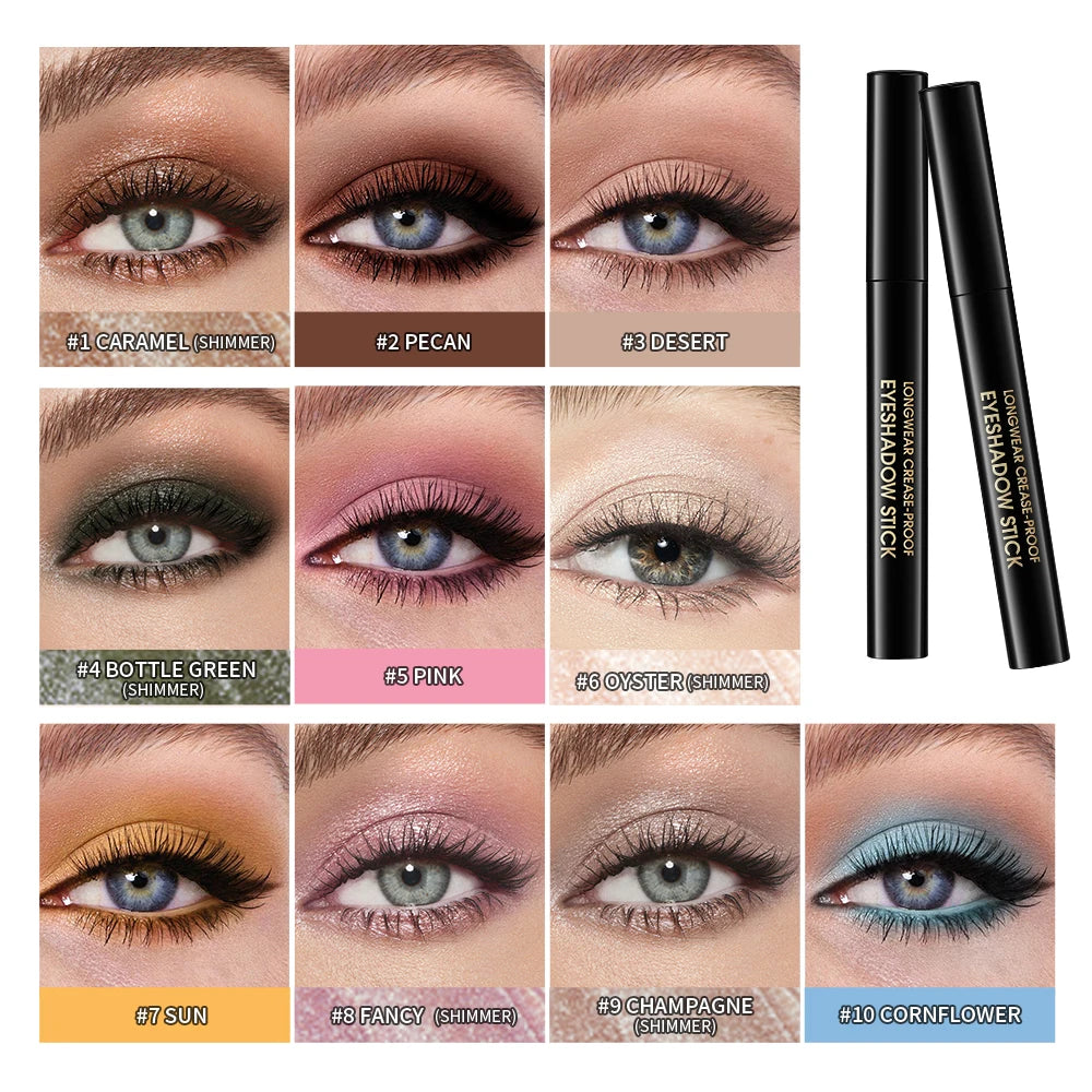 Waterproof Matte Shimmer Eyeshadow Liner Stick With Glitter Highlighter