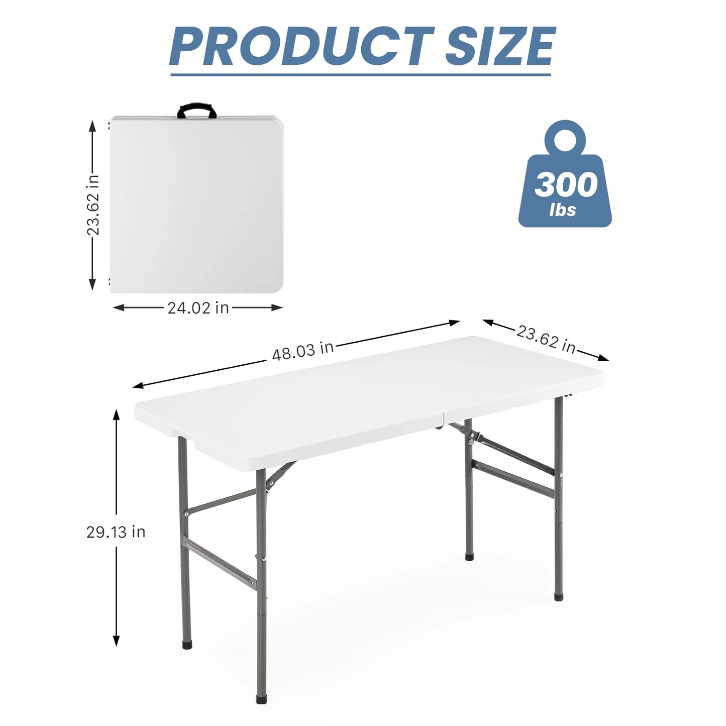 JHK Portable Folding Camping Table With Carrying Handle Safety Lock
