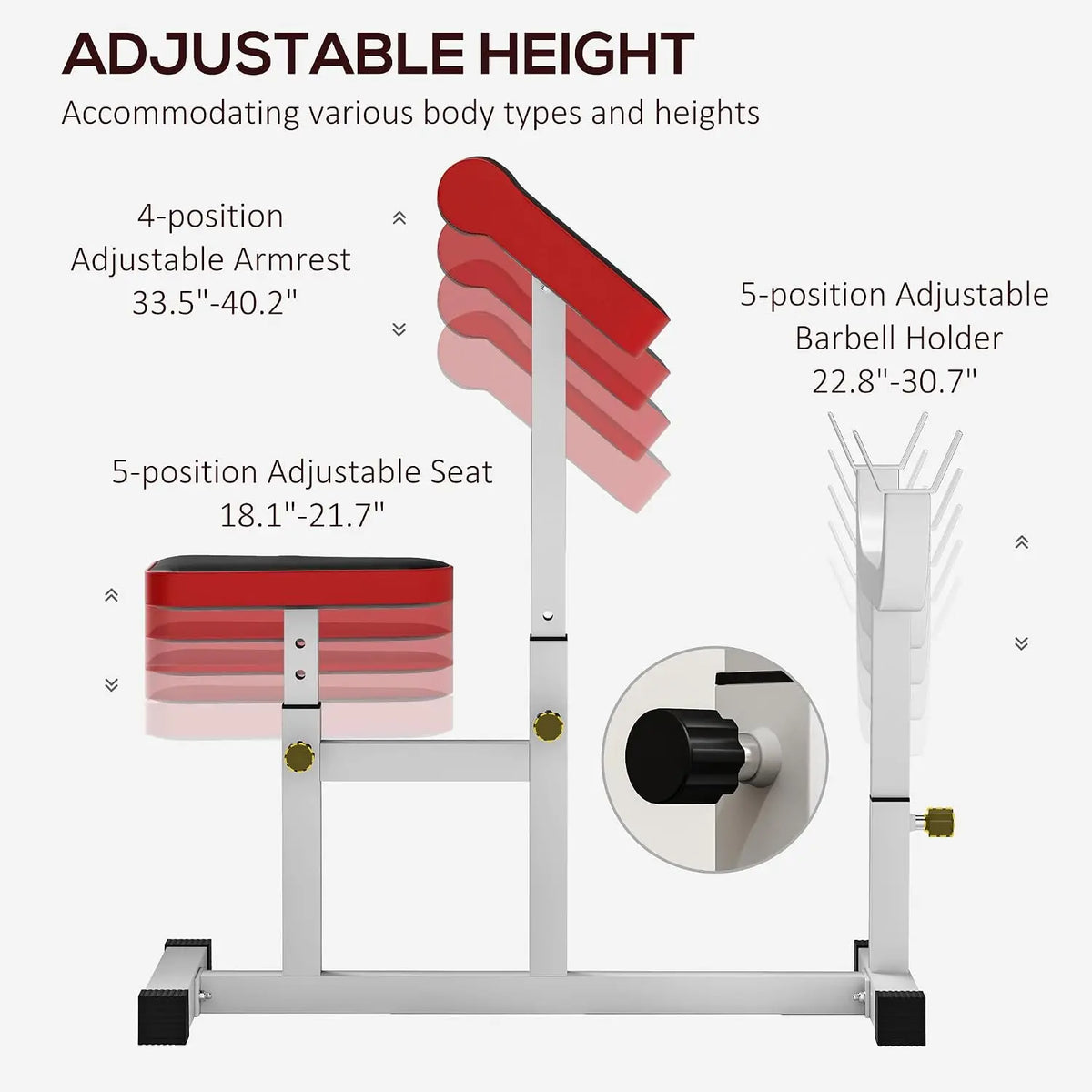Adjustable Preacher Curl Bench With Sturdy Barbell Rack