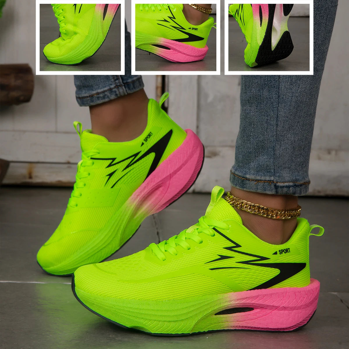 Breathable Platform Sneakers With Mesh Upper And Light Gym Comfort