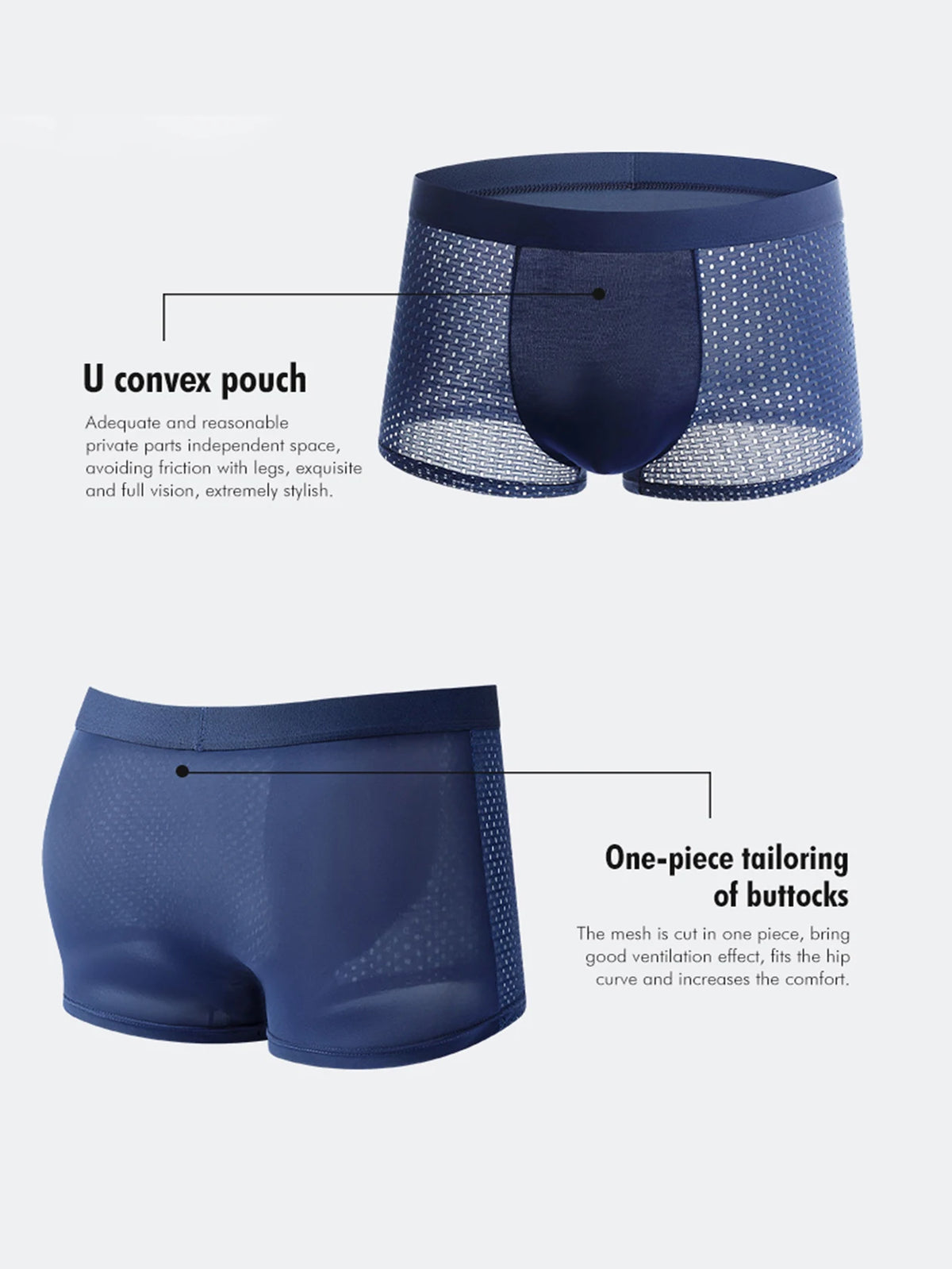 Mens Breathable Mesh Boxer Shorts For Sports And Everyday Comfort