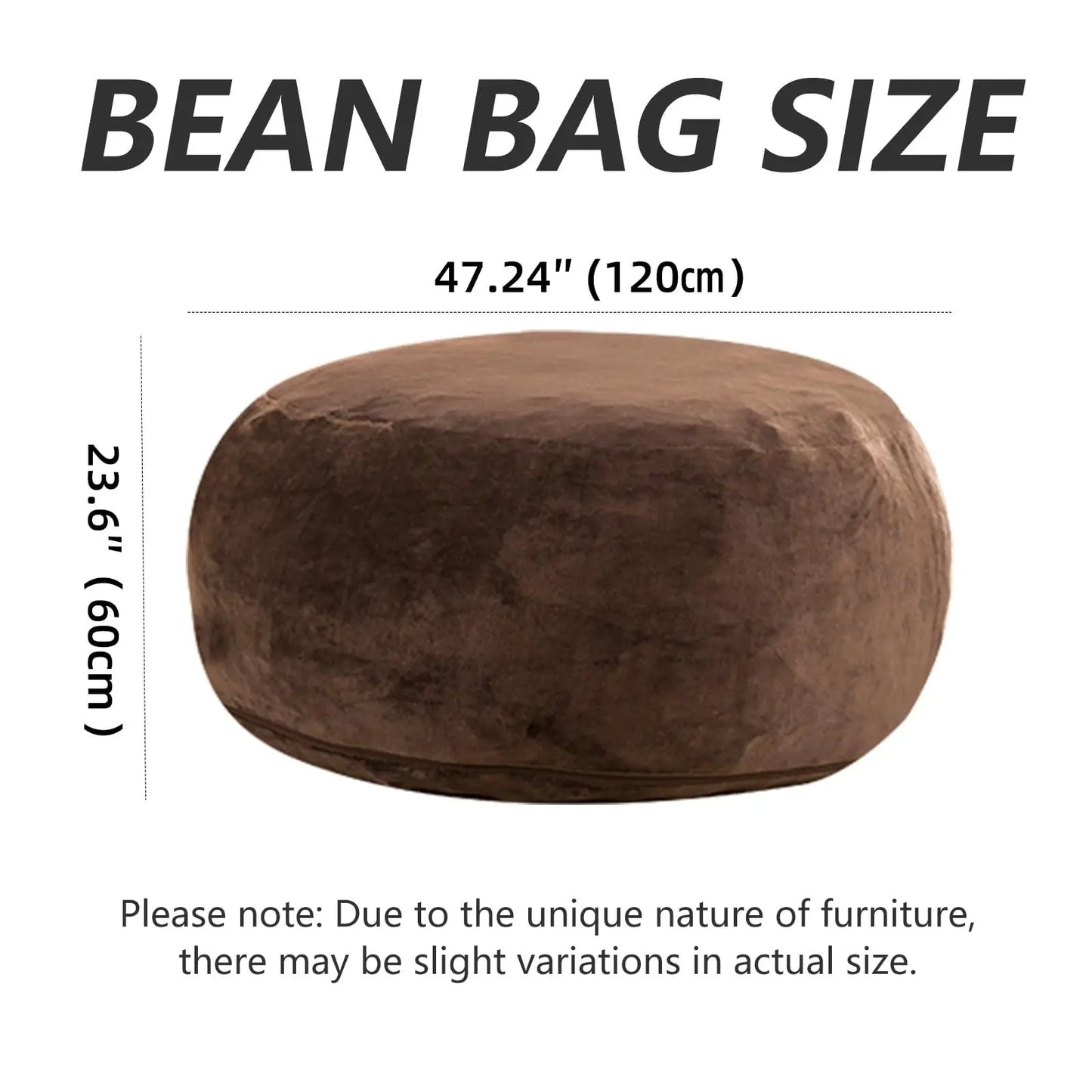 Memory Foam Adult Beanbag Chair With Washable Soft Flannel Cover