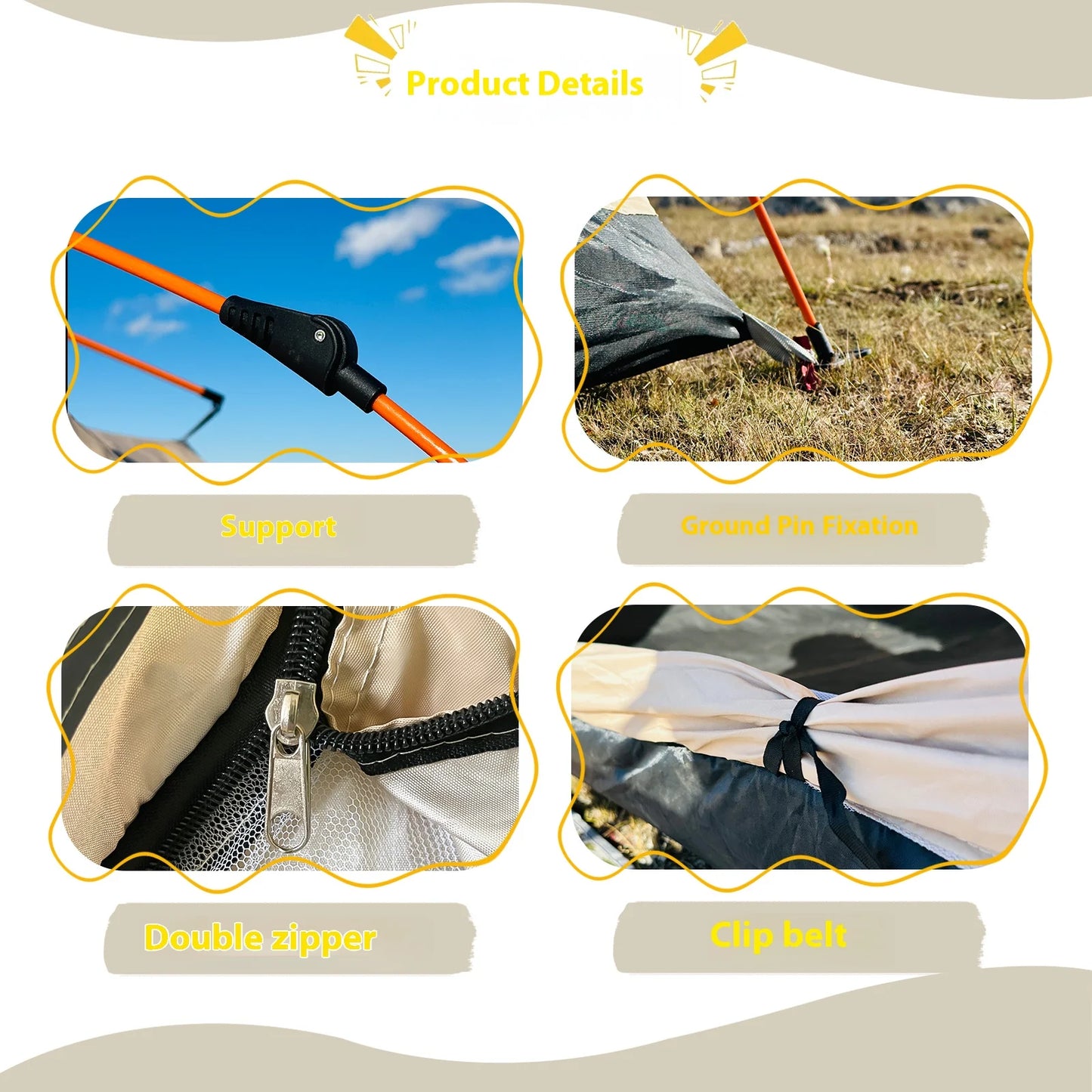 Pakicetus Automatic Pop Up Camping Tent Portable Windproof Shelter