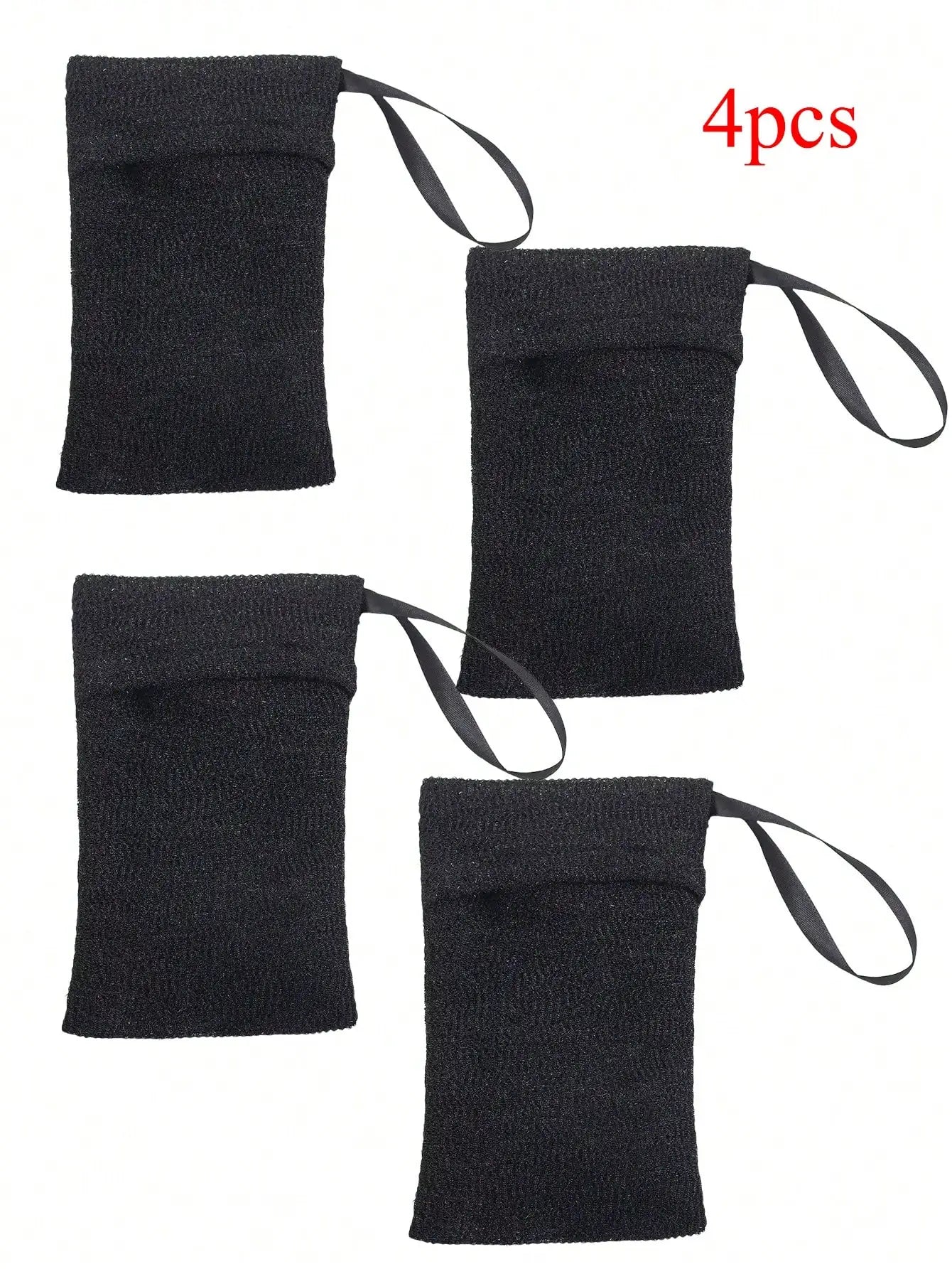 6pcs Exfoliating Mesh Soap Saver Bags With Loofah Cord Net