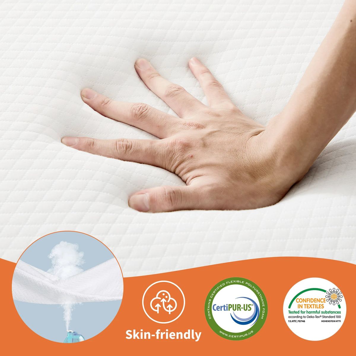 JHK Tri Fold Memory Foam Mattress With Washable Cover