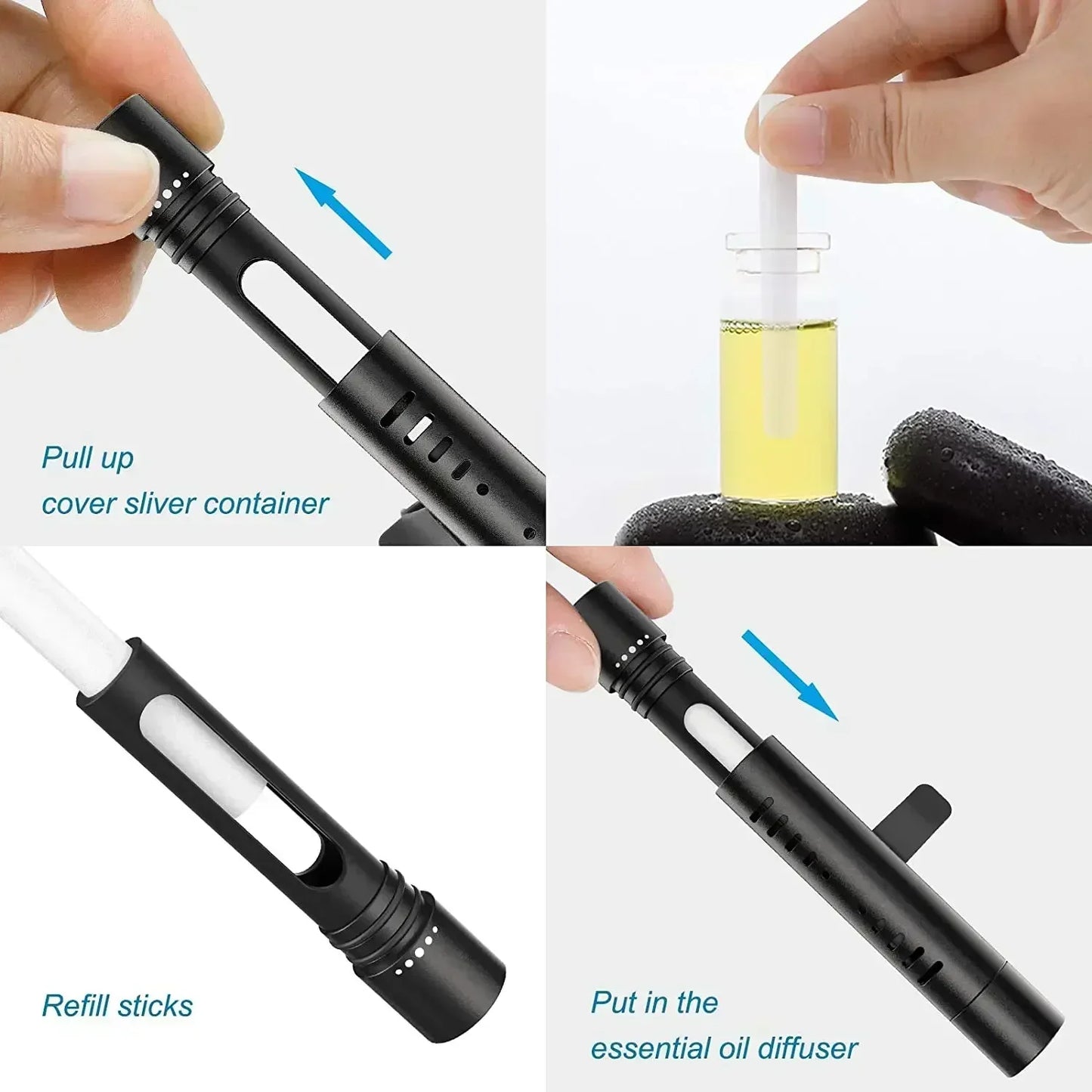 Cylindrical Essential Oil Car Diffuser Vent Clip With Refill Sticks