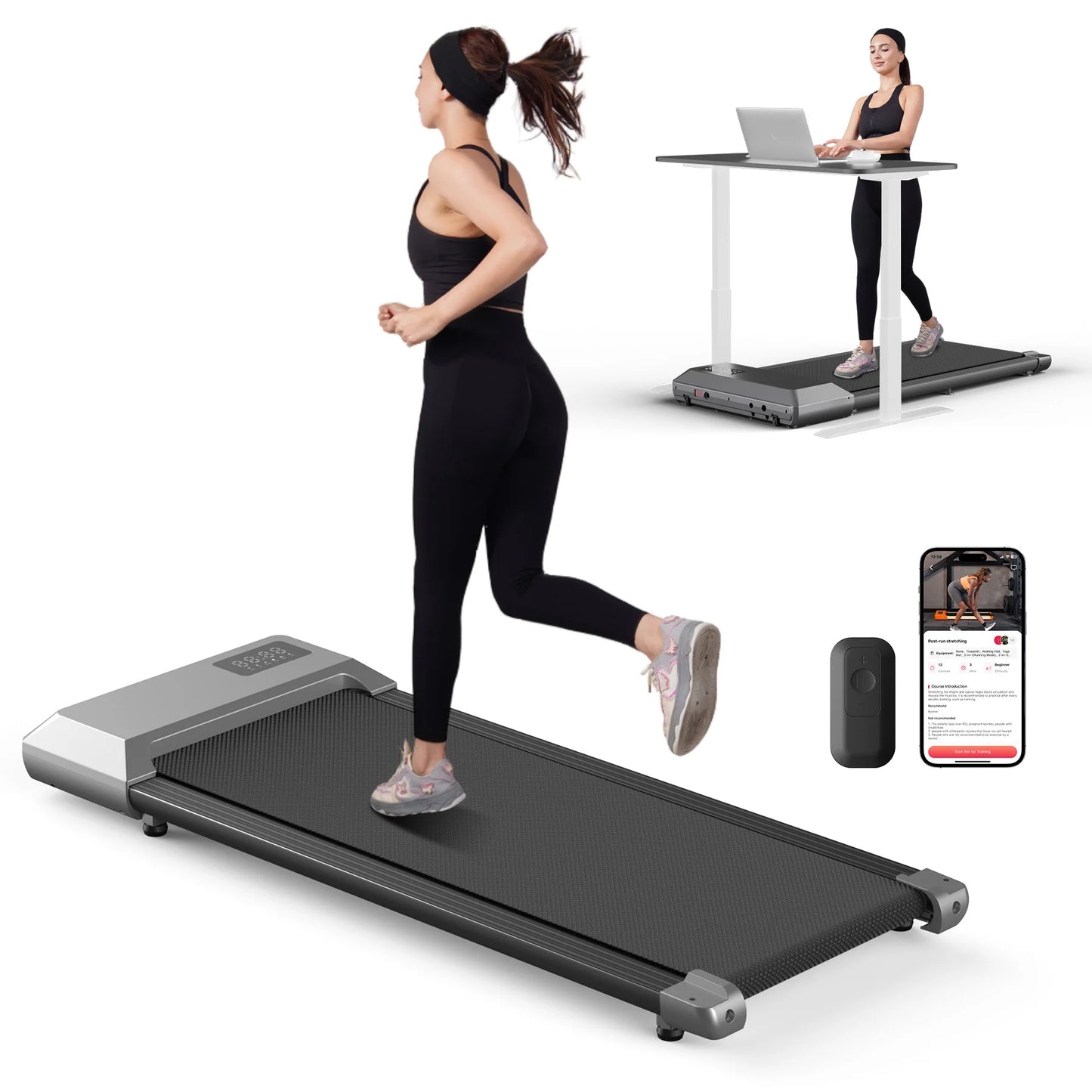 Superun 2in1 Treadmill For Walking And Running With LCD Display