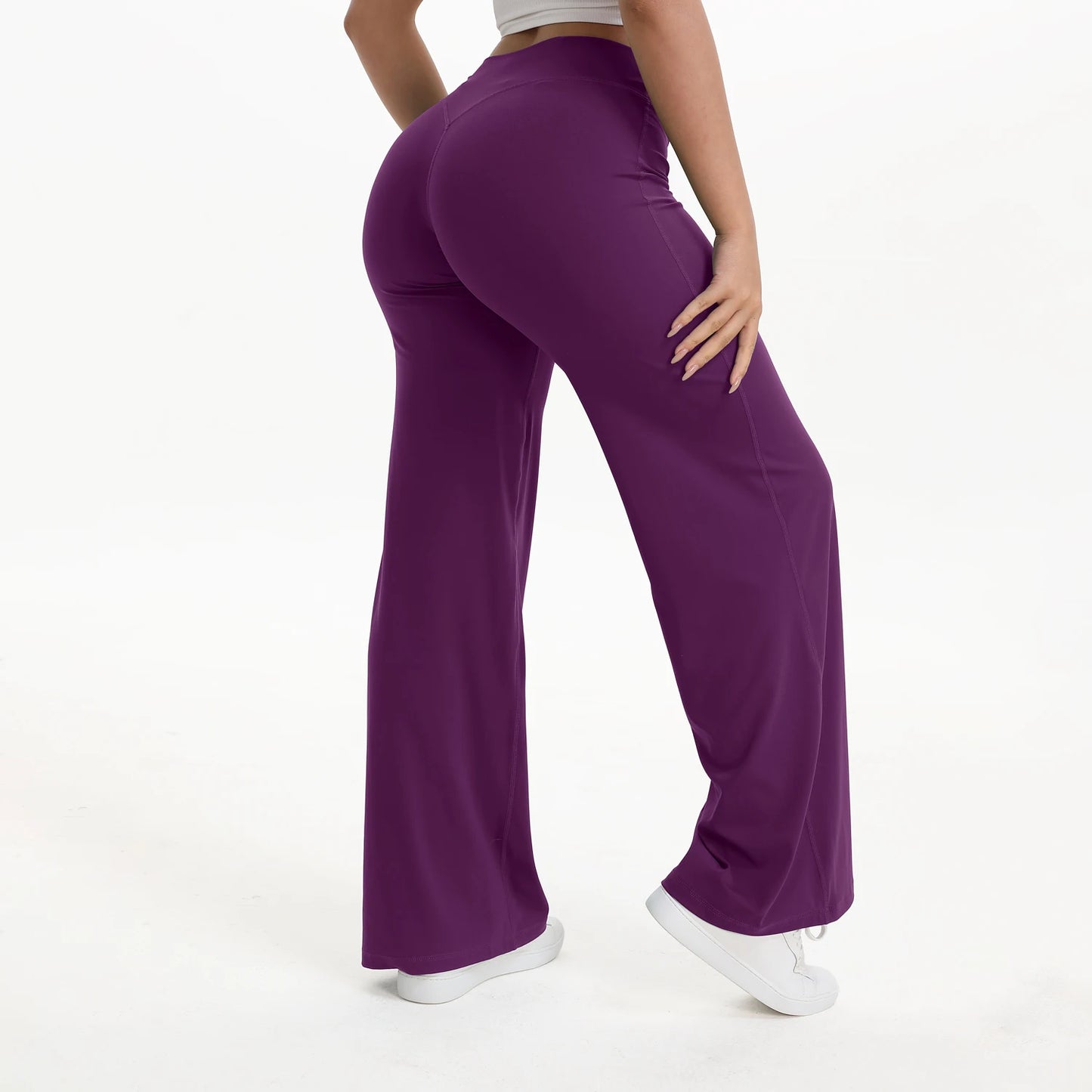 NCLAGEN SoftMotion Yoga Pants Women Mid Waist Straight Leg Bottoms