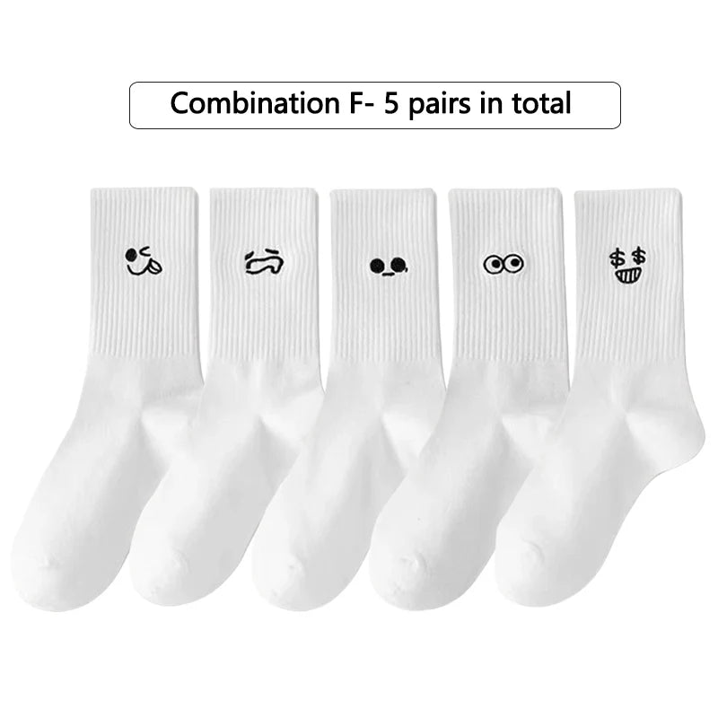 Women's Cartoon Cotton Socks Casual Mid Tube Breathable Design