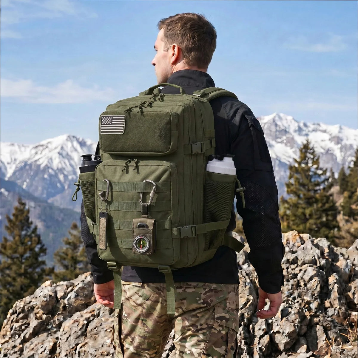 ReFire Gear Tactical Hunting Backpack With Dual Water Bottle Holders