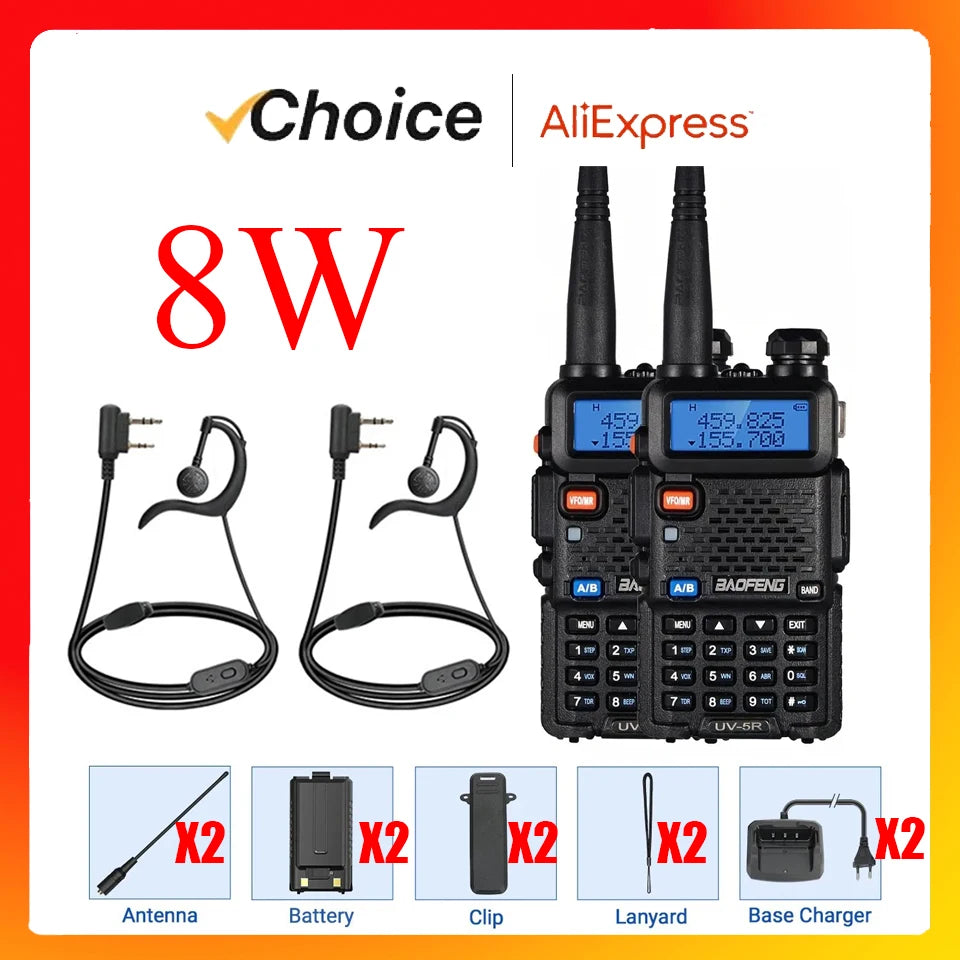 Baofeng Dual Band Long Range Rechargeable Handheld Walkie Talkie