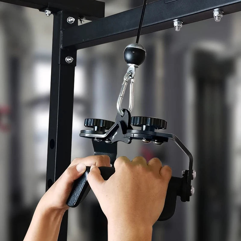 Adjustable Lat Pulldown Bar Cable Machine Attachment for Strength Training