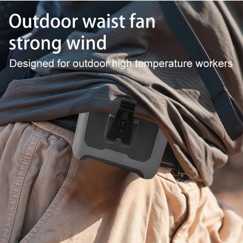 Portable Rechargeable Neck Fan With Waist Clip And Flashlight