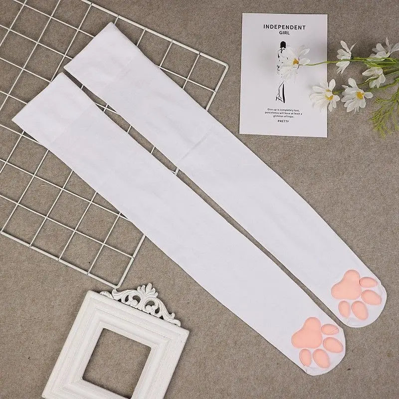 3D Cat Paw Knee High Novelty Floor Socks For Home