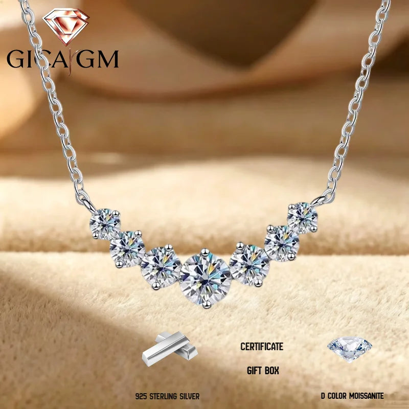 2.8ct Moissanite Pendant Necklace Sterling Silver Elegant Gift