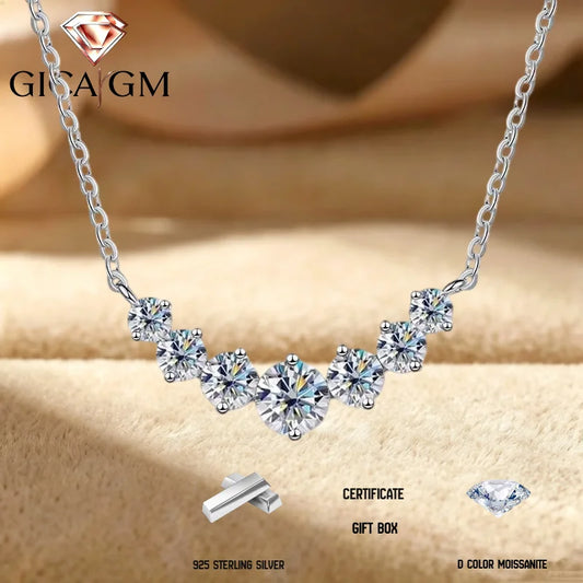 2.8ct Moissanite Pendant Necklace Sterling Silver Elegant Gift