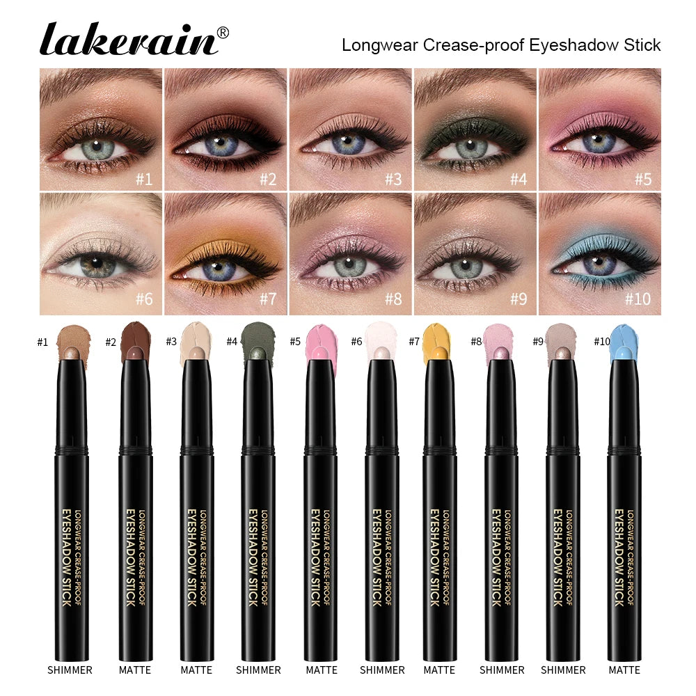 Waterproof Matte Shimmer Eyeshadow Liner Stick With Glitter Highlighter