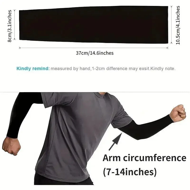 Cooling Ice Silk Arm Sleeves Sun Protection Golf Cycling Running Gear