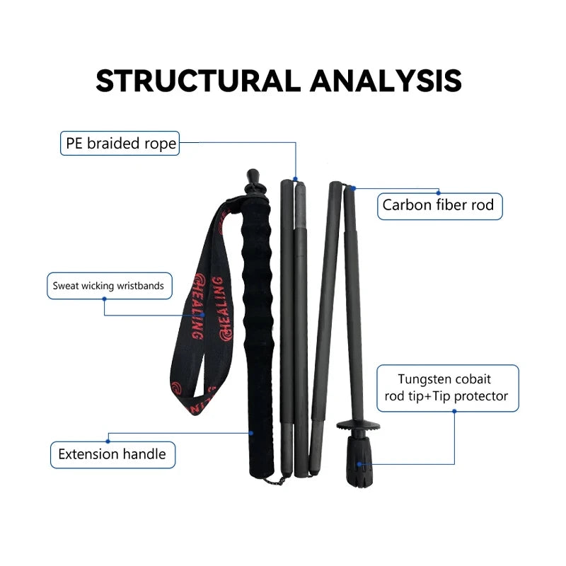 OKHEALING Carbon Fiber Foldable Trekking Poles Lightweight Hiking Gear