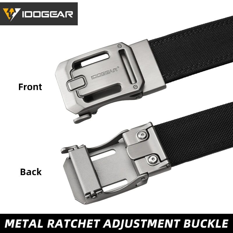 IDOGEAR Sports Quick Release Nylon Tactical Ratchet Belt for Men