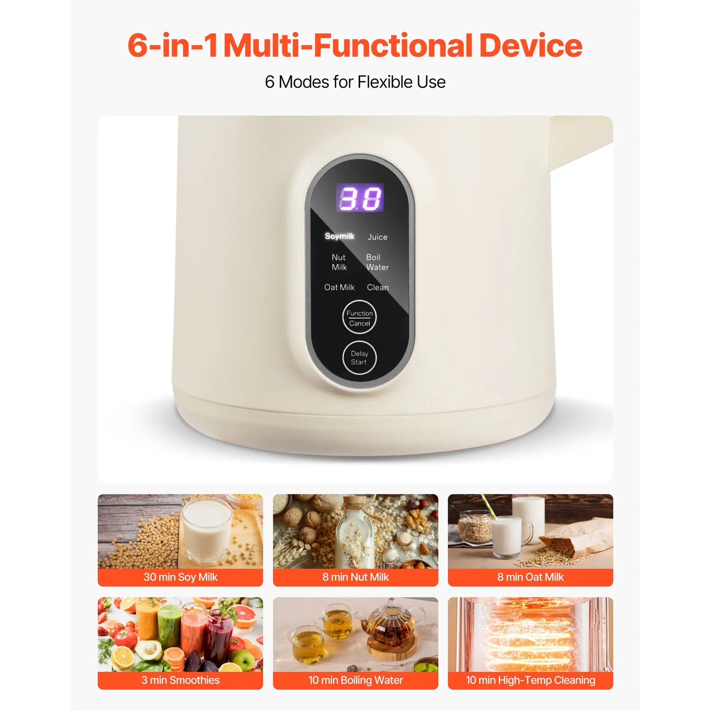 Vevoir 8 In One Nut Milk Maker With Self Cleaning
