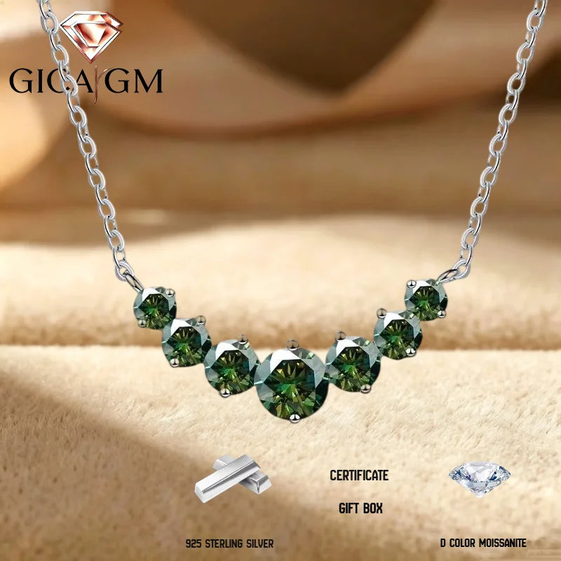 2.8ct Moissanite Pendant Necklace Sterling Silver Elegant Gift