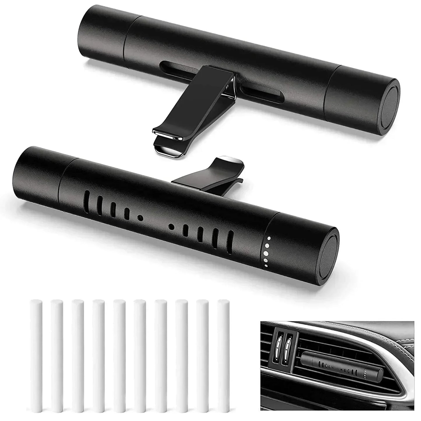 Cylindrical Essential Oil Car Diffuser Vent Clip With Refill Sticks