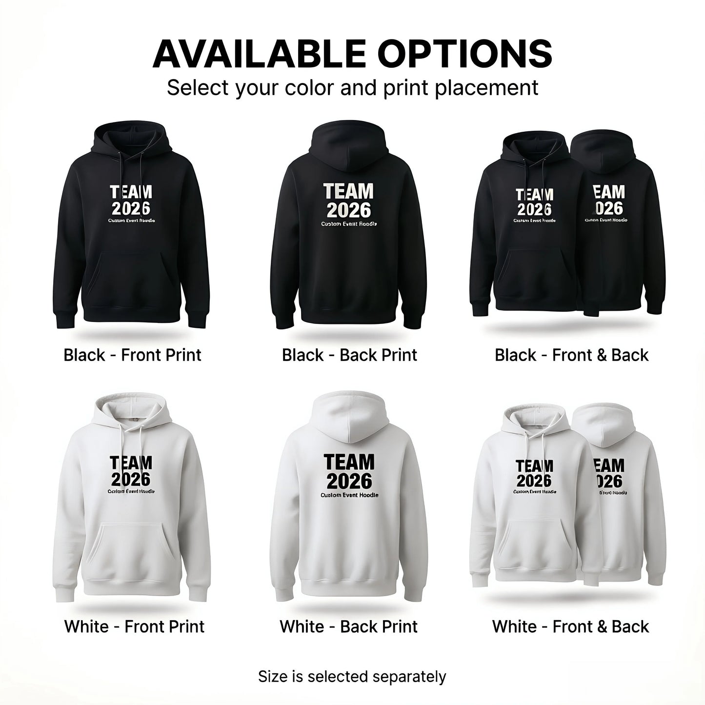 Custom Hoodie Unisex Pullover With Photo Logo Front Back Print