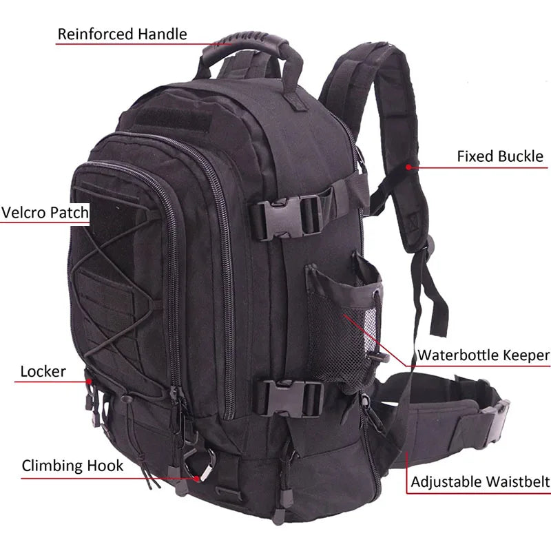 Lqarmy Tactical Backpack Molle Assault Rucksack Outdoor Hiking Camping